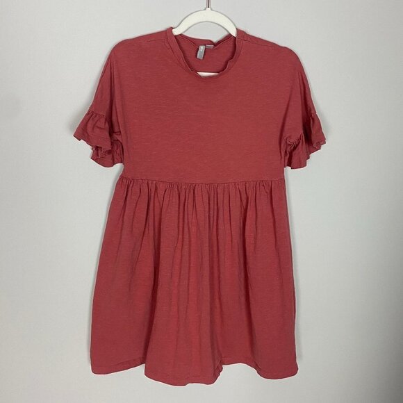 ASOS Pink Mini Dress Ruffle Womens 4 Fit & Flare Babydoll - Picture 1 of 5